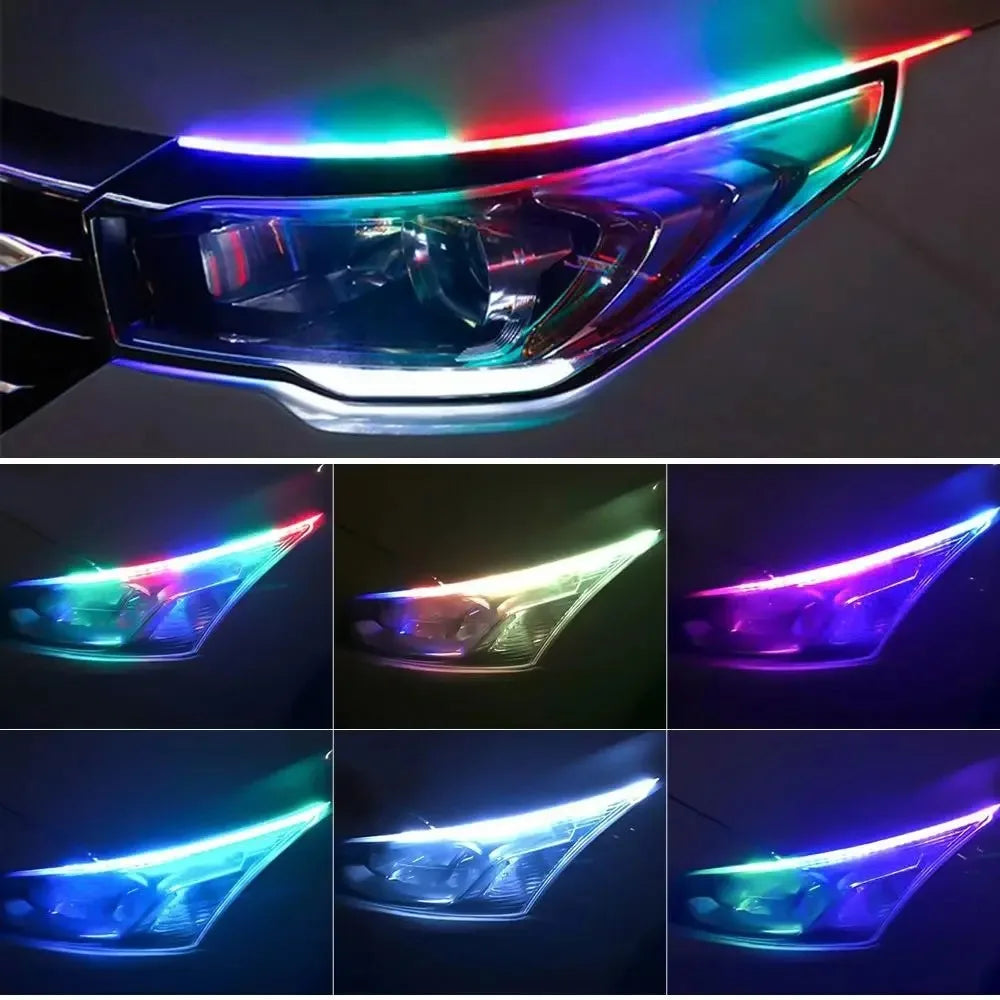 12V RGB LED Flowing Turn Signal and Daytime Running Light Strip Set