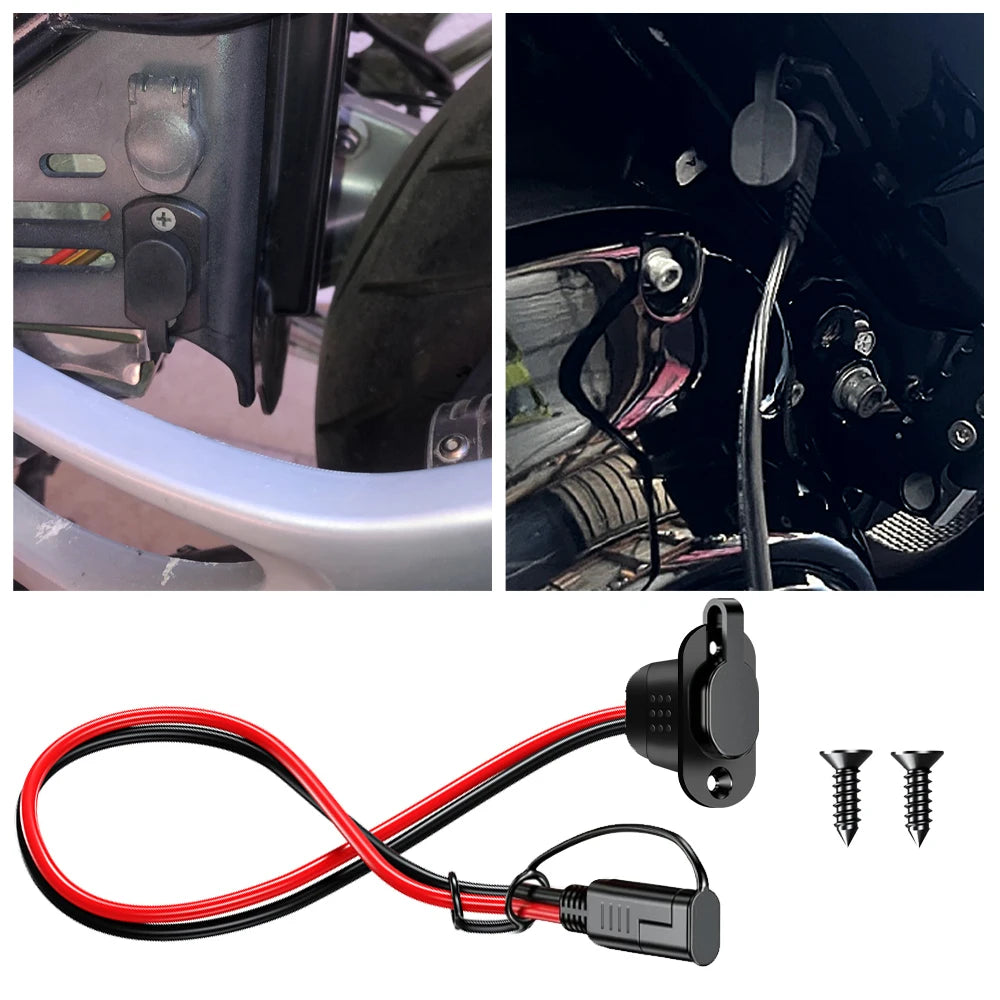 SAE Power Extension Cable with Panel Mount Female Socket