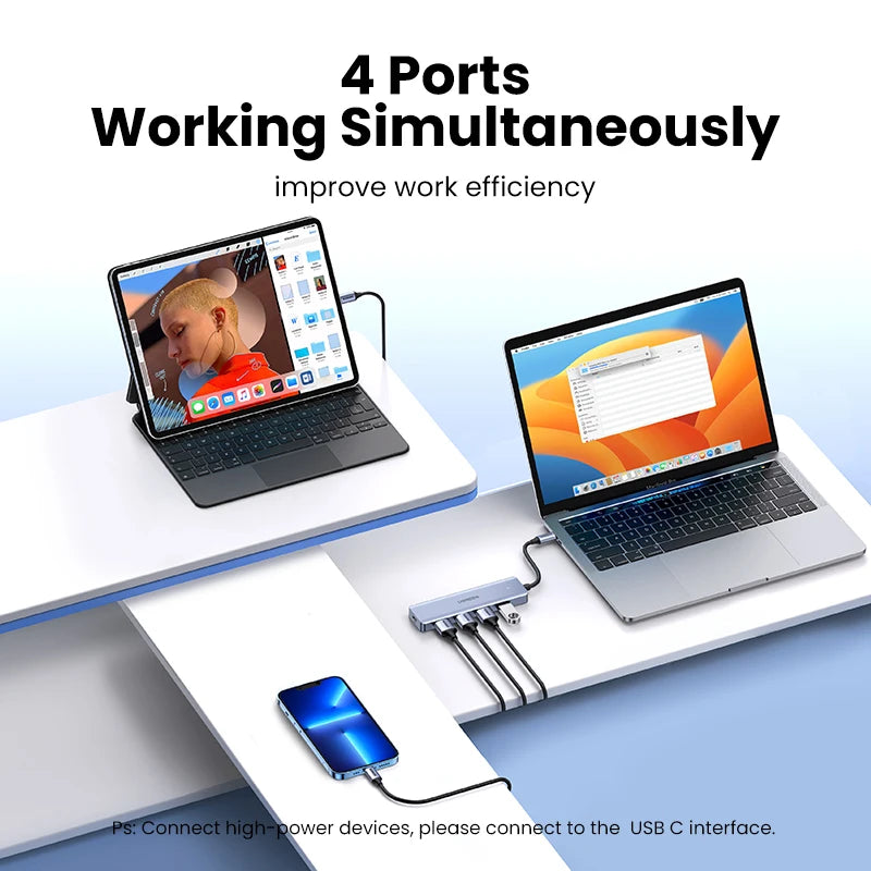 4-Port USB-C to USB 3.0 Data Hub Adapter