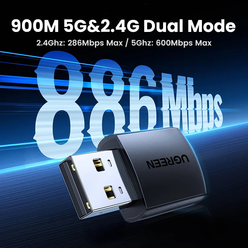 Dual-Band USB WiFi 6 Adapter for Desktop and Laptop