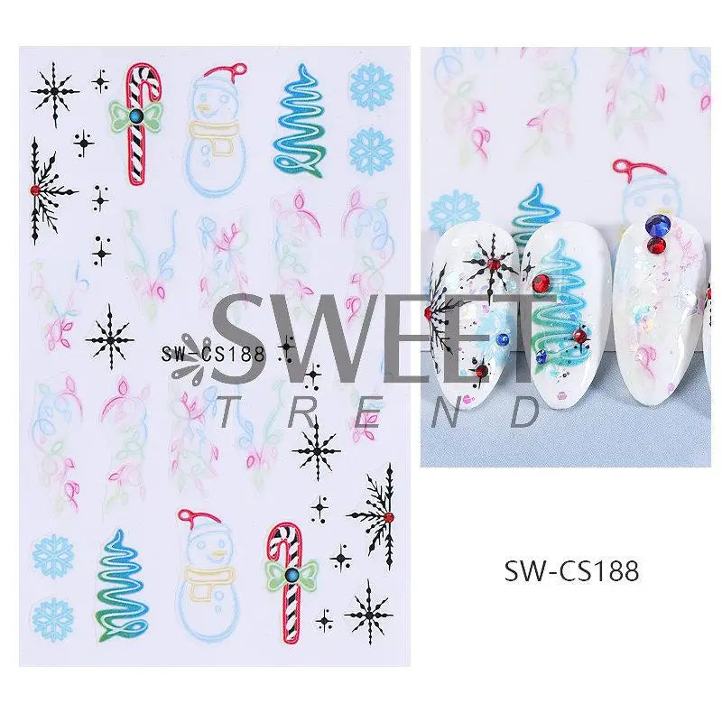 Christmas Cartoon Nail Art Decals