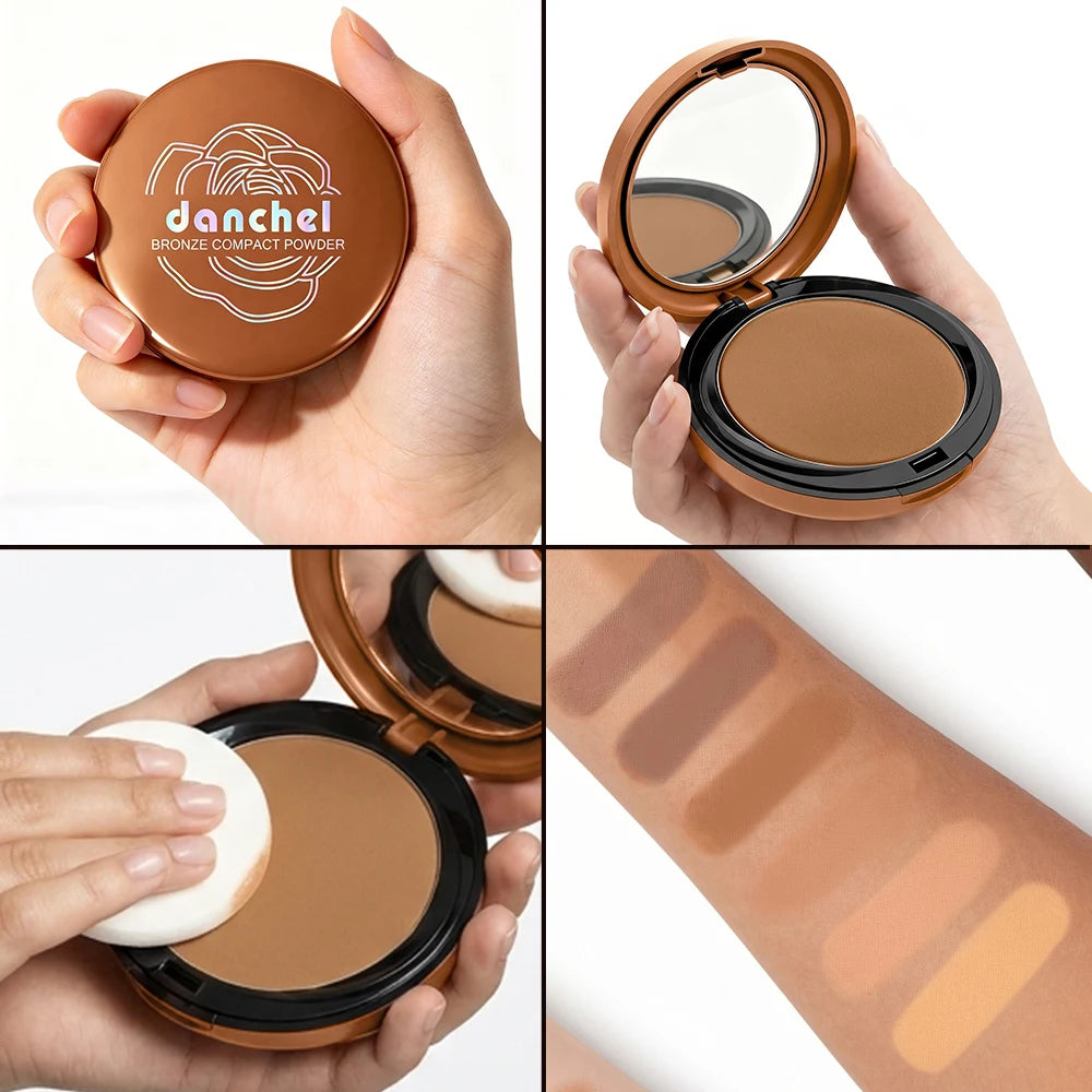 Matte Bronzer Compact Powder for Natural Sun-Kissed Glow