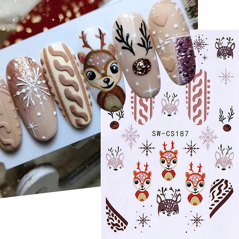Christmas Cartoon Nail Art Decals - 10