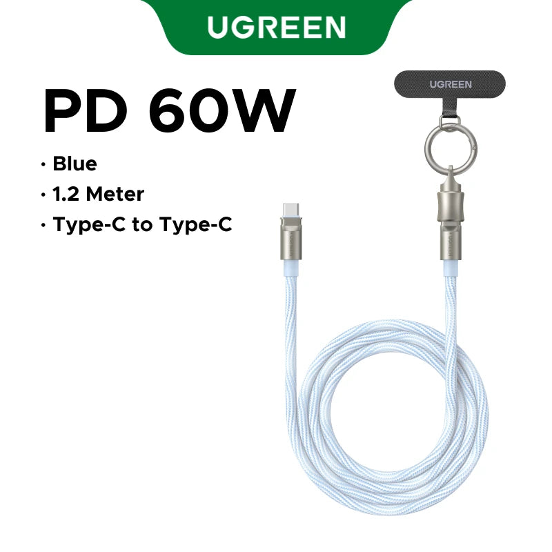 60W USB-C Lanyard Wearable Charging Cable
