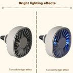 Portable 5V USB Car Air Vent Cooling Fan with 3 Gears and RGB Light