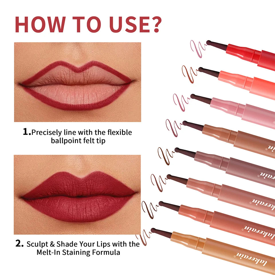 Waterproof Felt-Tip Lip Liner for Sculpting and Contouring - 16
