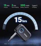Bluetooth 5.3 Car Audio Receiver Adapter with 3.5mm AUX