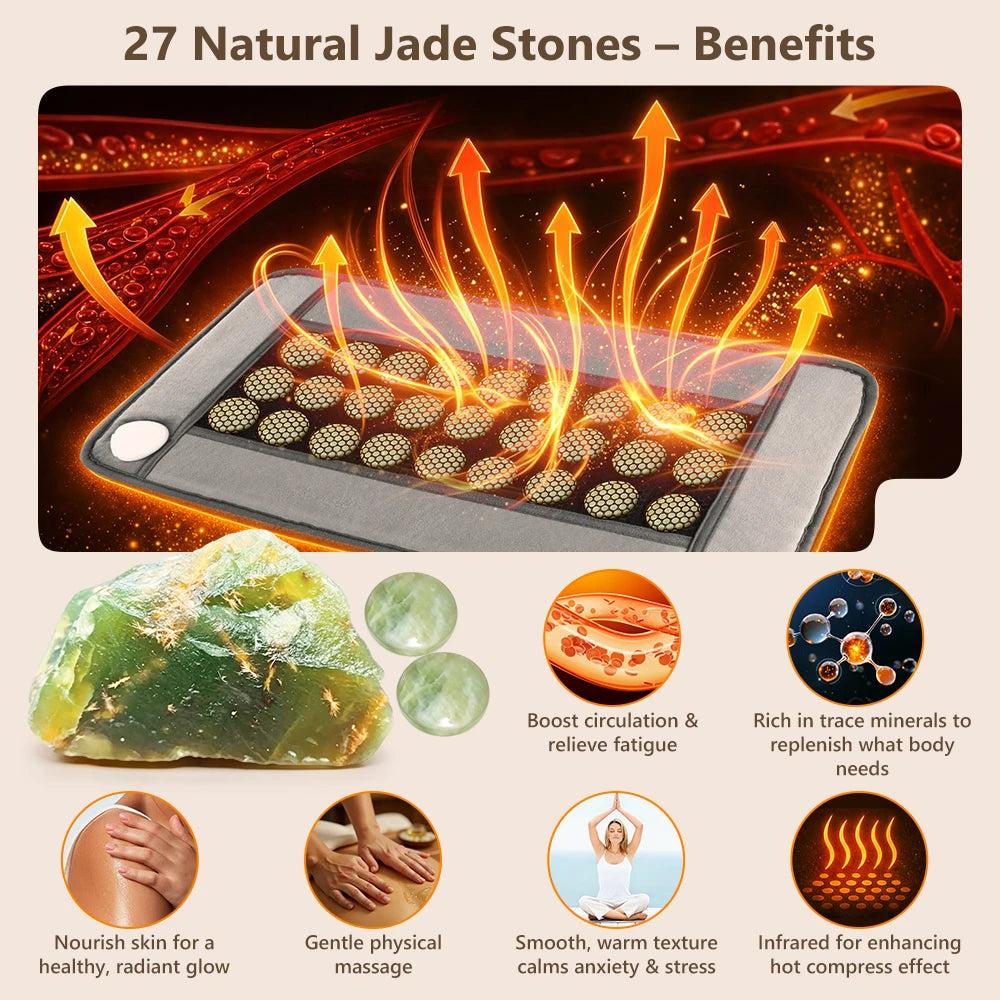 Natural Jade Stone Heating Pad for Pain Relief and Relaxation - 11