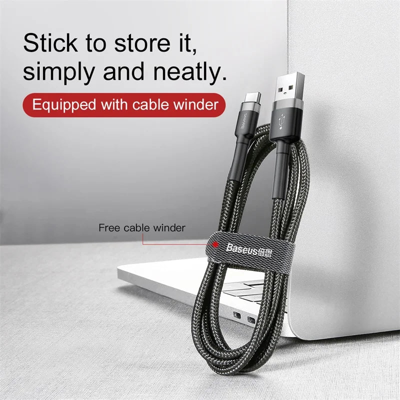 3A Fast Charging USB-A to USB-C Braided Data Cable