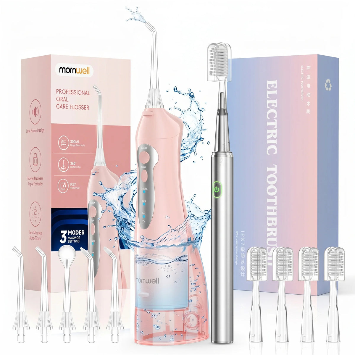 Portable Water Flosser and Electric Toothbrush Oral Care Set