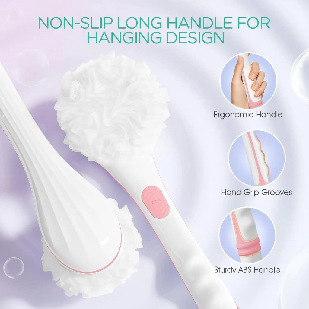 Electric Long Handle Body Brush for Shower and Exfoliation