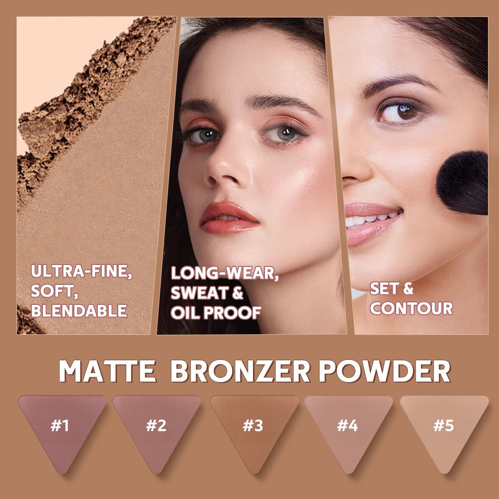 Matte Bronzer Contour Powder for Face Sculpting