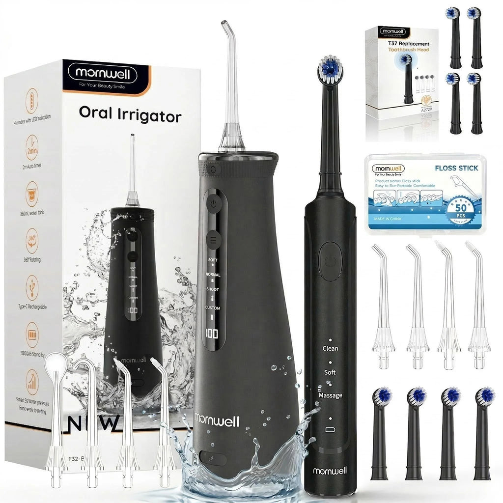 Electric Toothbrush and Water Flosser Oral Care Combo