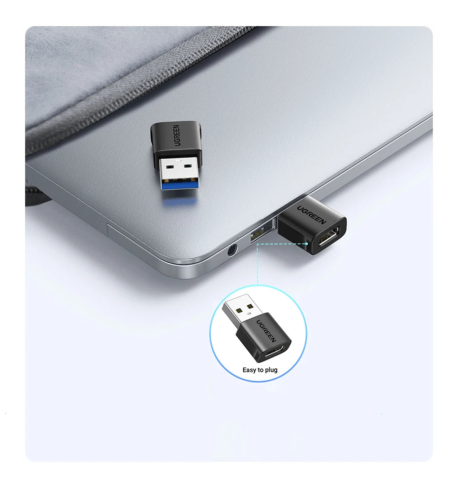 USB-A Male to USB-C Female OTG Adapter for Data and Charging - 13