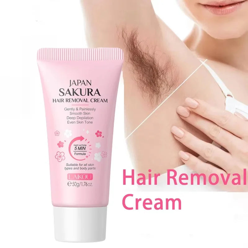Painless Gentle Hair Removal Cream for Sensitive Body Areas - 1