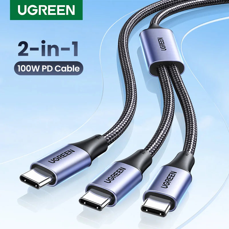 100W 2-in-1 USB-C Fast Charging Cable - 1