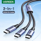 100W 2-in-1 USB-C Fast Charging Cable