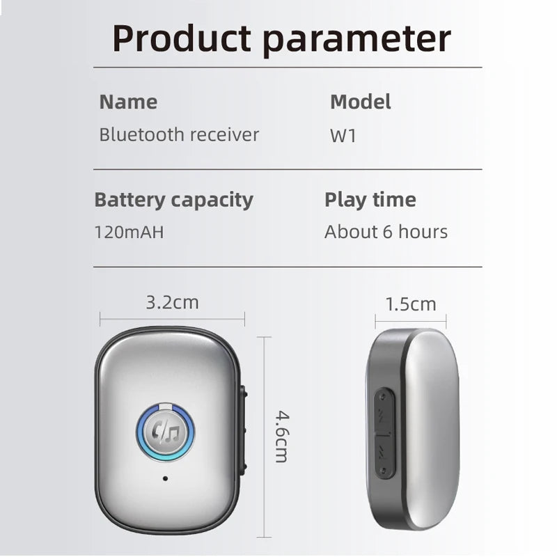 Bluetooth 5.3 AUX Audio Receiver 3.5mm Wireless Stereo Adapter with Mic