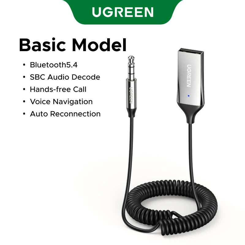 Bluetooth 5.3 Car Audio Receiver Adapter with 3.5mm AUX Jack