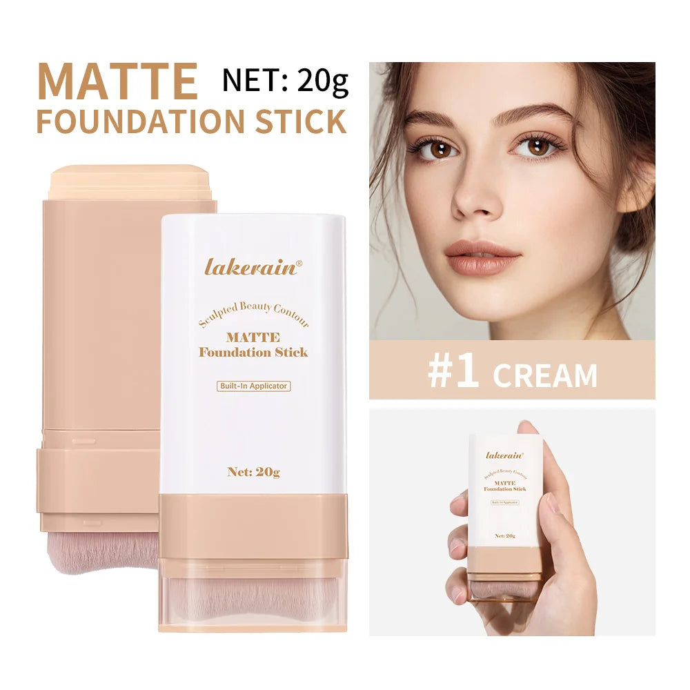 Matte Foundation Stick with Built-in Brush
