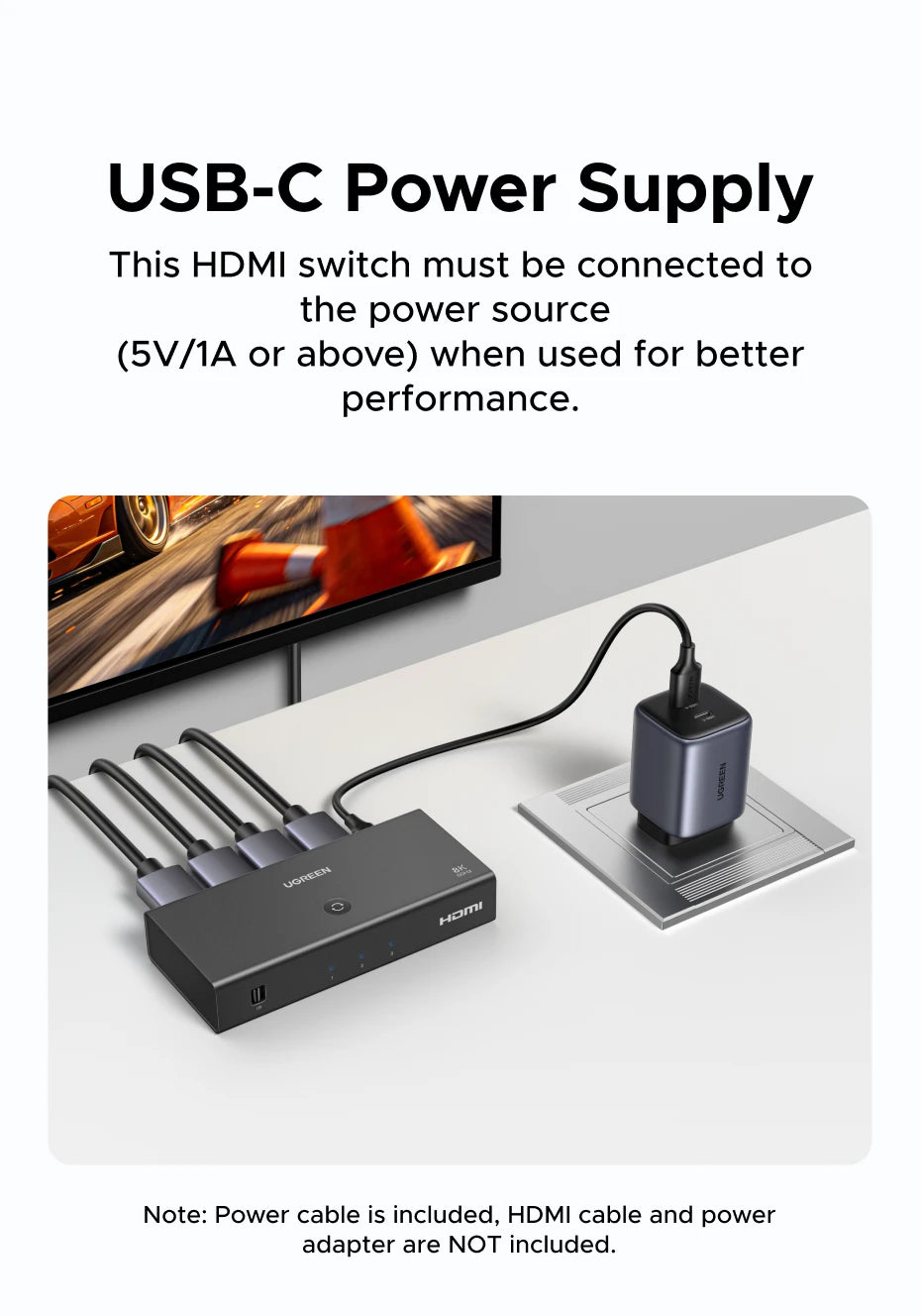8K 60Hz HDMI 2.1 Switcher 3-in-1 Out with Remote Control - 12