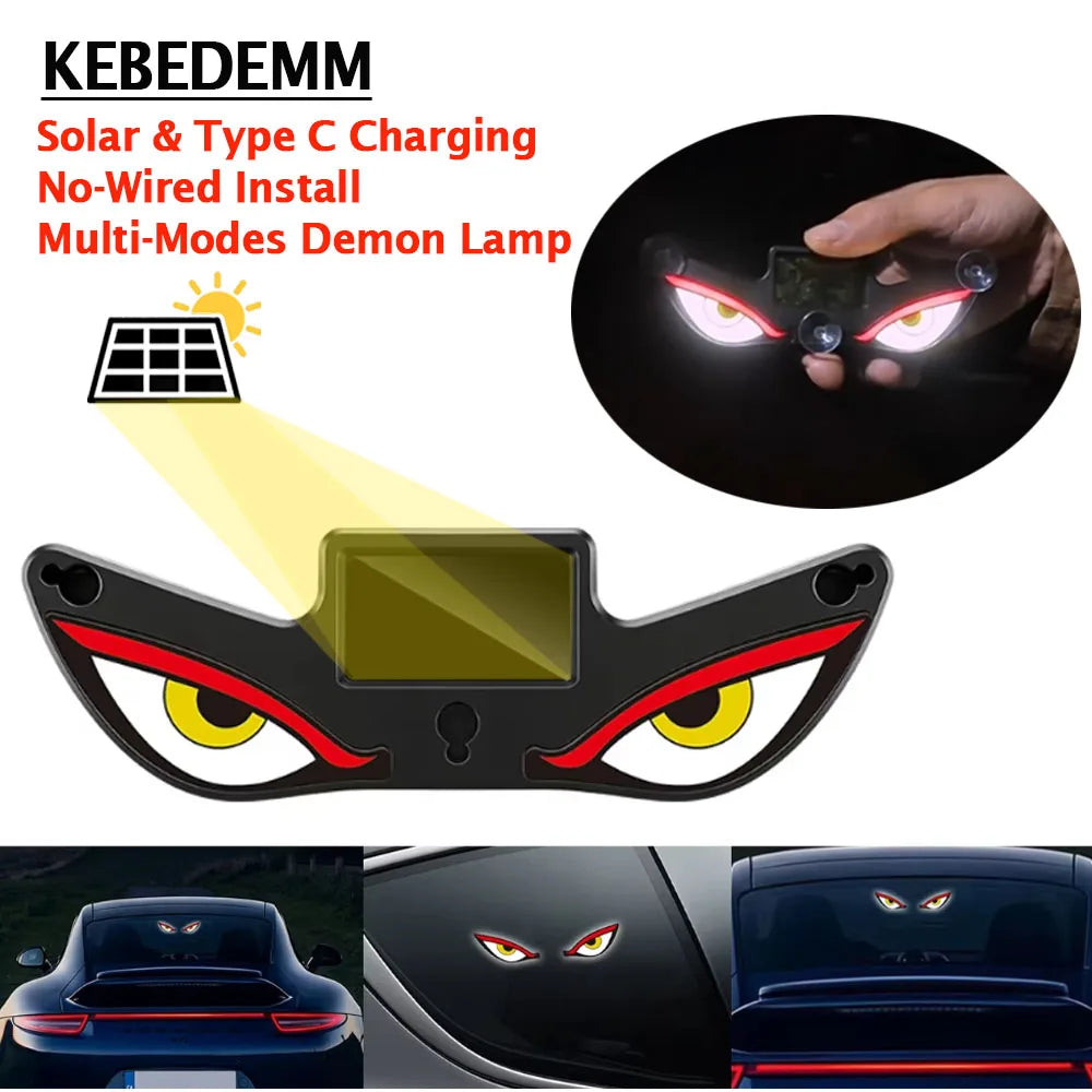 Solar Demon Eye LED Car Window Atmosphere Light - 1