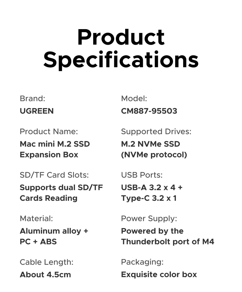 40Gbps Docking Station with M.2 NVMe SSD Case for Mac Mini - 23