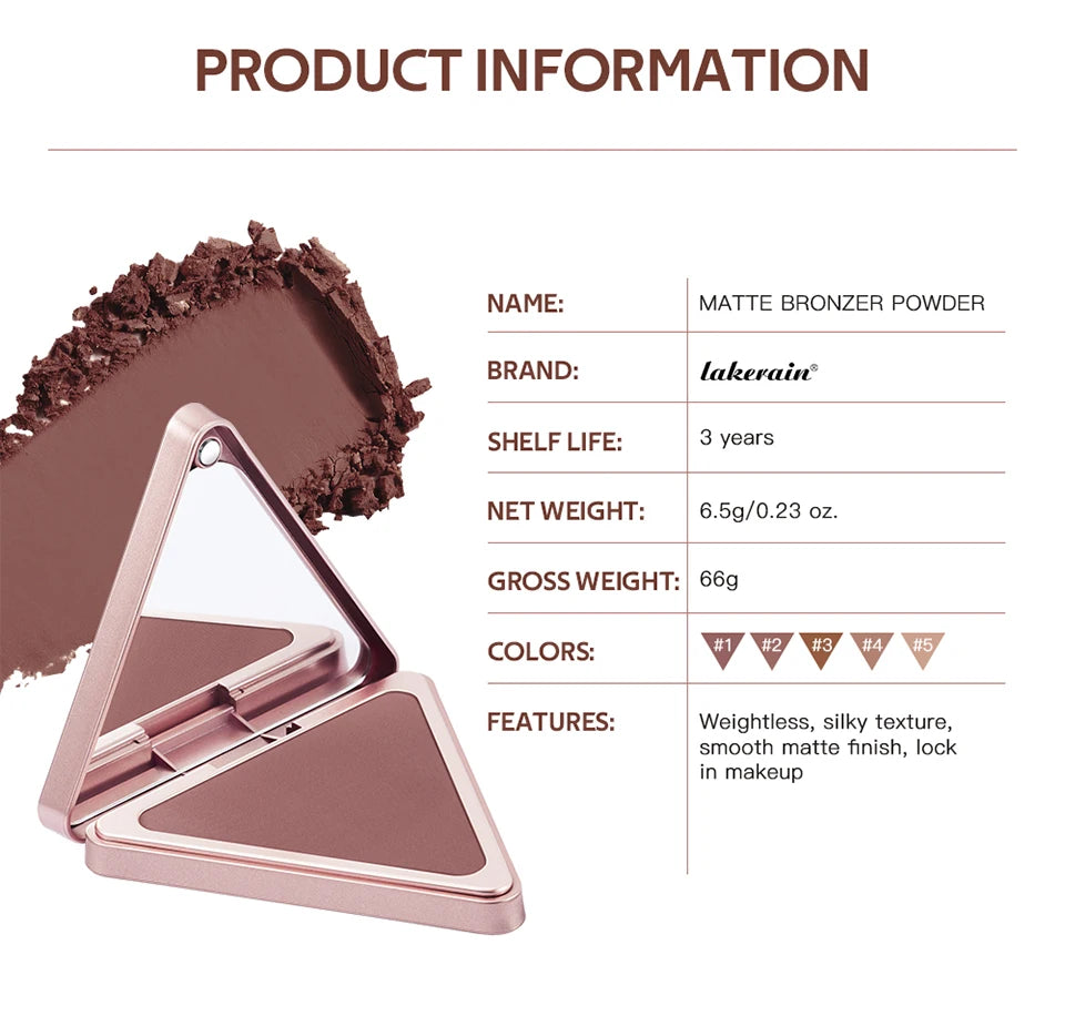 Matte Bronzer Powder for Face Contouring