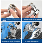 Universal Adjustable Socket Wrench Tool Set for Bolts and Nuts