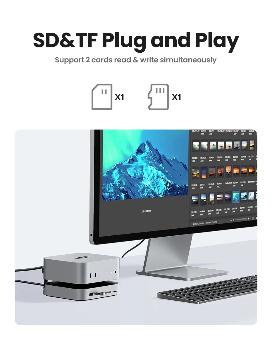 10-in-1 Docking Station for Mac Mini M4 with M.2 NVMe SSD Slot - 17
