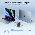 100W GaN Fast Charger with Retractable USB-C Cable
