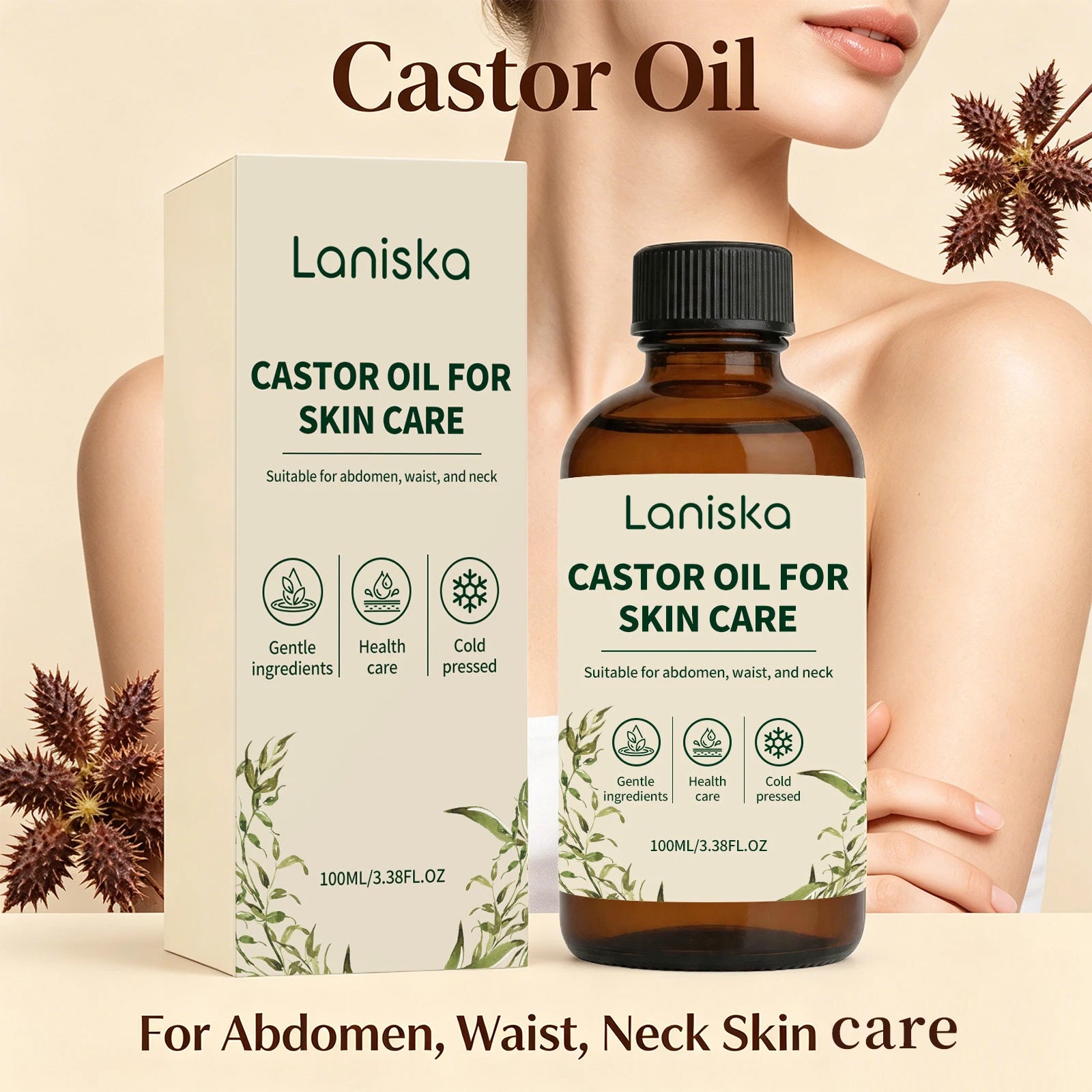 Cold Pressed Castor Oil for Body Skin Hydration and Massage - 6