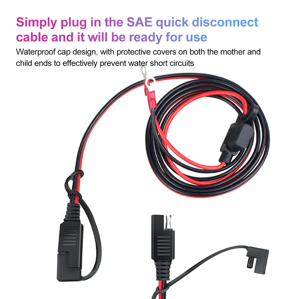 48W Dual USB-C & USB-A Motorcycle Phone Charger with Voltmeter
