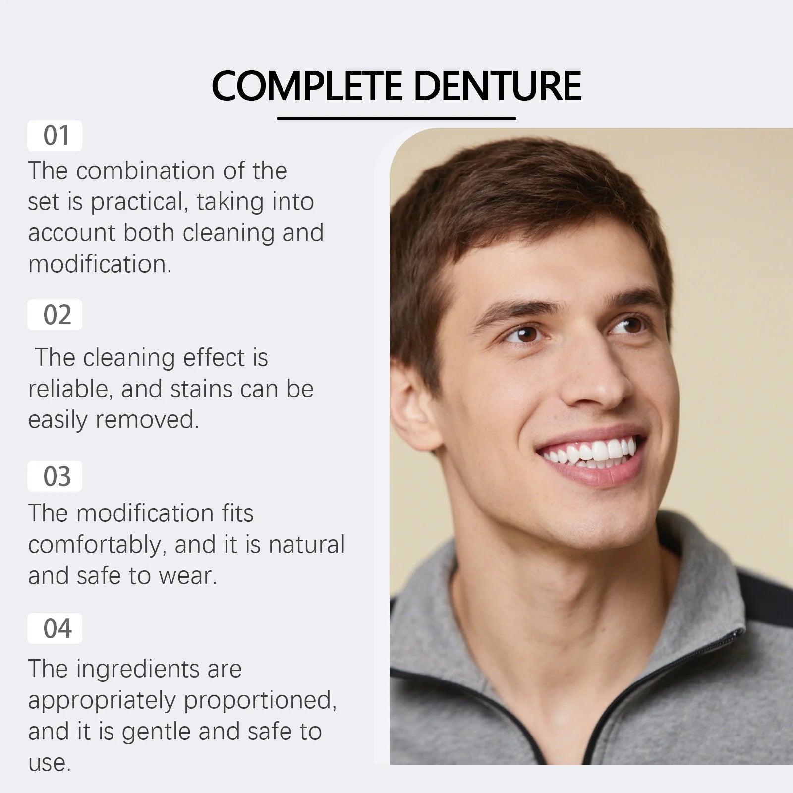 Cosmetic Denture Set for Covering Missing or Stained Teeth - 10