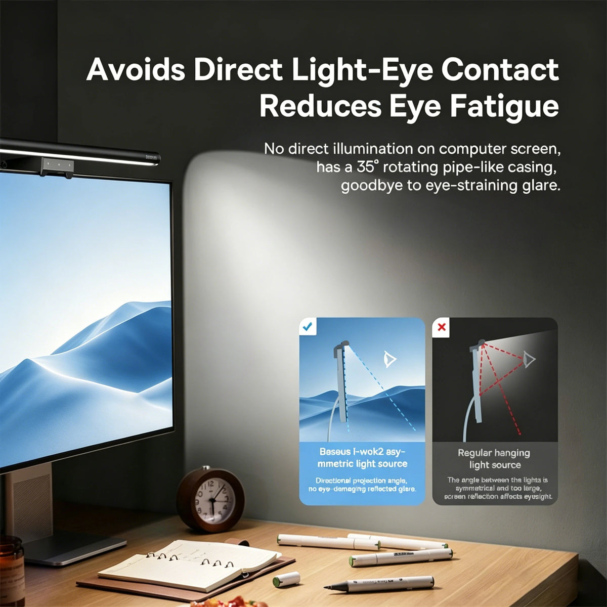Adjustable LED Monitor Screen Hanging Light Bar