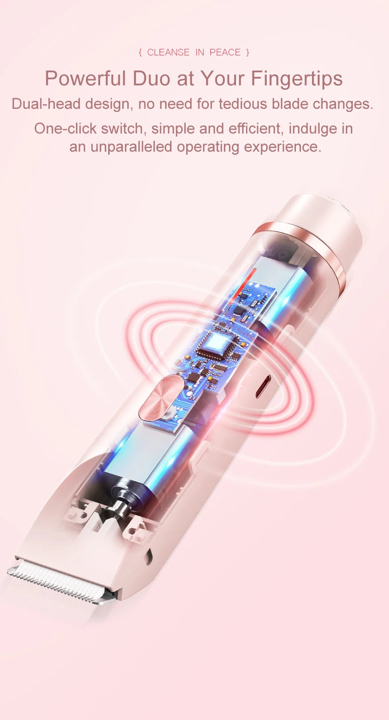 2-in-1 Waterproof Electric Hair Shaver for Body and Face