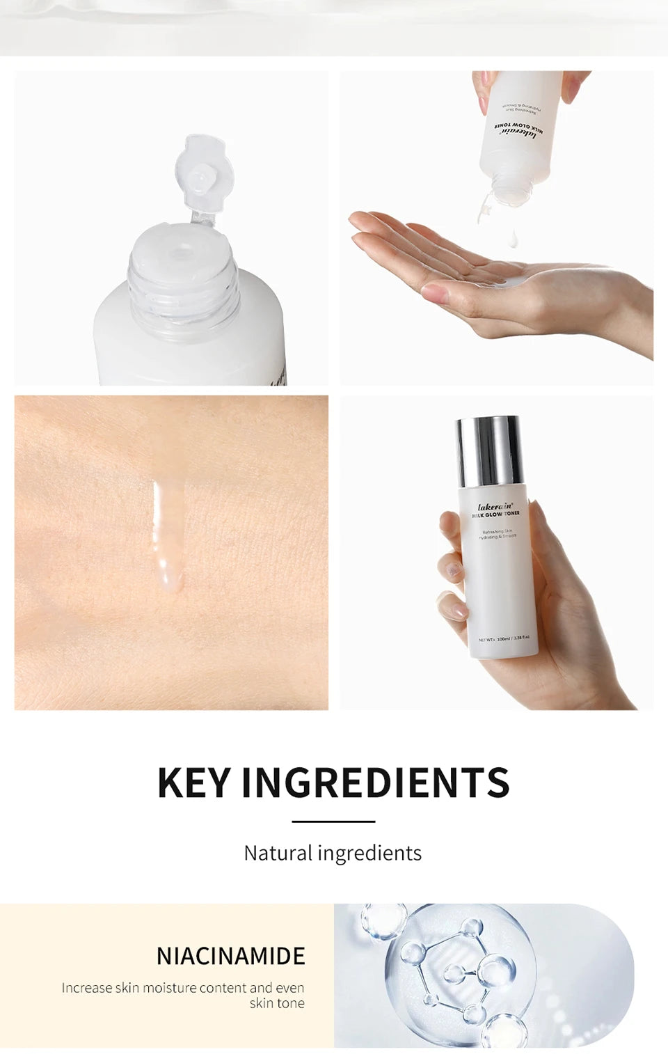 Hydrating Milk Glow Facial Toner for Brightening and Smooth Skin