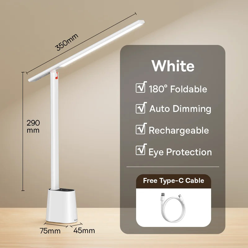 Rechargeable Auto-Dimming LED Desk Lamp for Study and Reading - 40