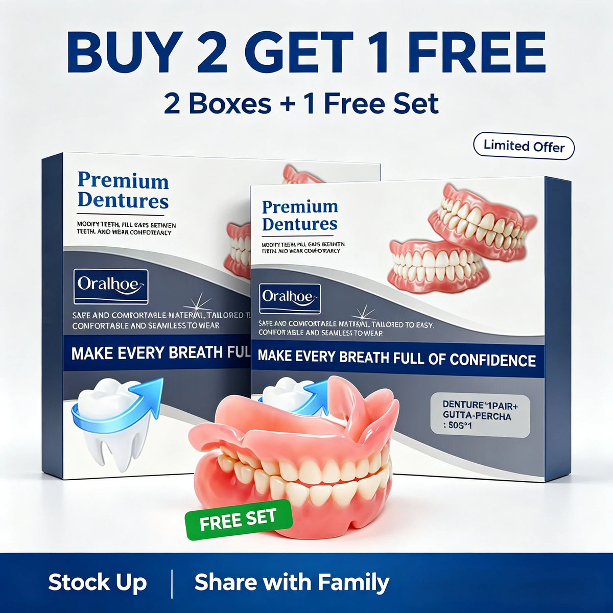 Comfort Fit Snap-On Cosmetic Dentures for Natural Smile
