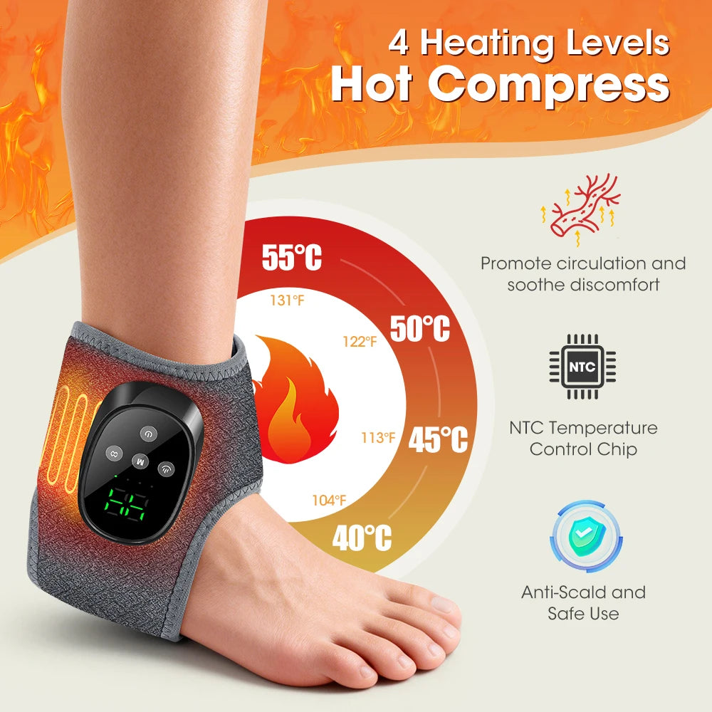 Heated Vibration Ankle Massager for Pain Relief and Relaxation - 2