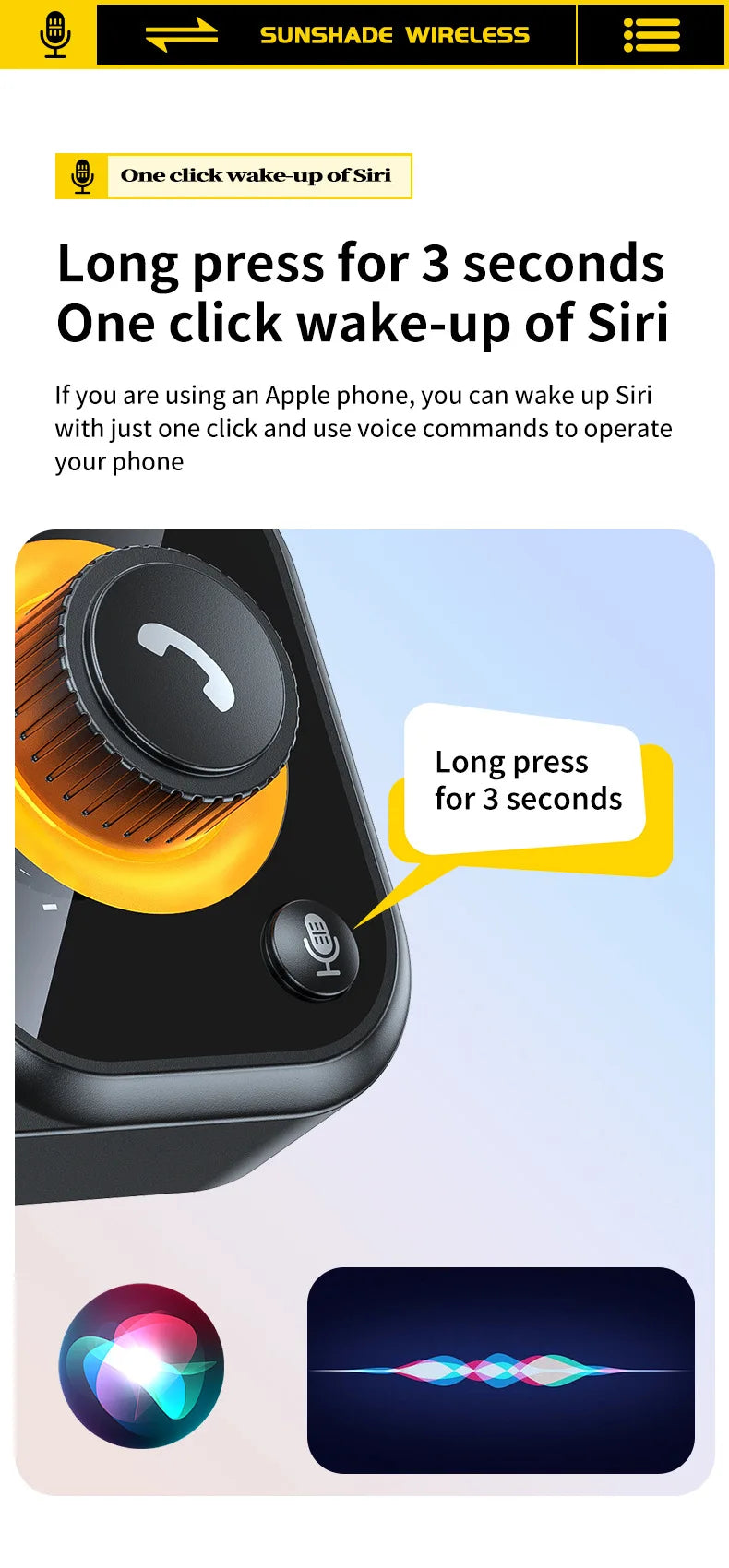 Bluetooth 5.4 Hands-Free Car Speakerphone for Sun Visor - 18