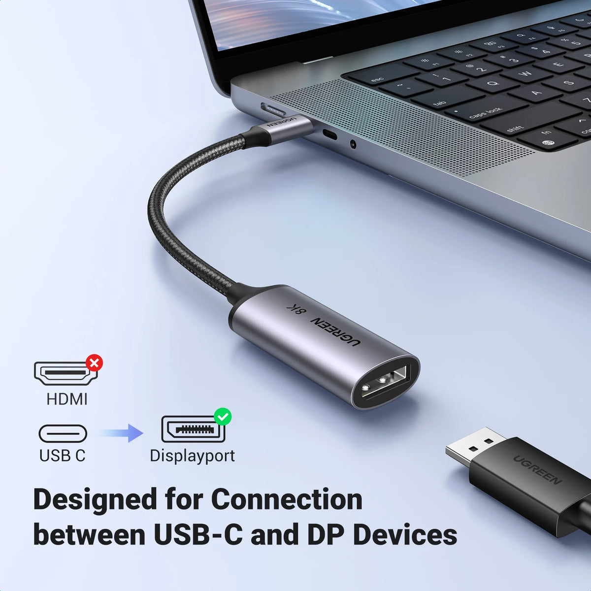 USB-C to DisplayPort 1.4 8K Adapter for Monitors and Laptops