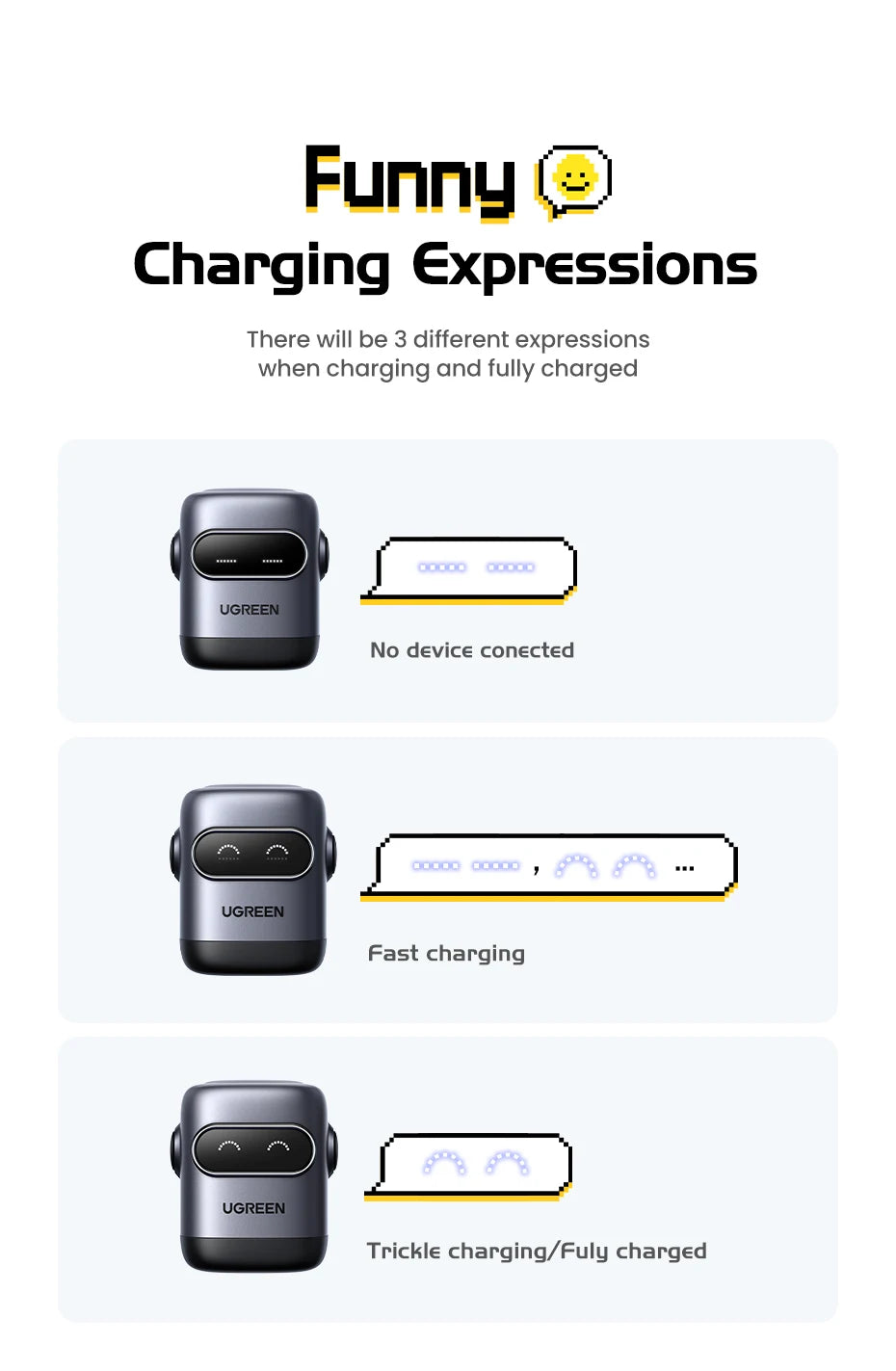 30W GaN USB-C Robot Fast Charger for Smartphones and Tablets - 11