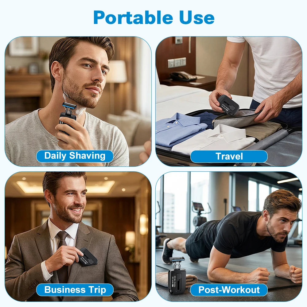 Portable Retractable Manual Travel Shaver