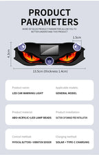 Solar Powered Demon Eye LED Car Warning Light