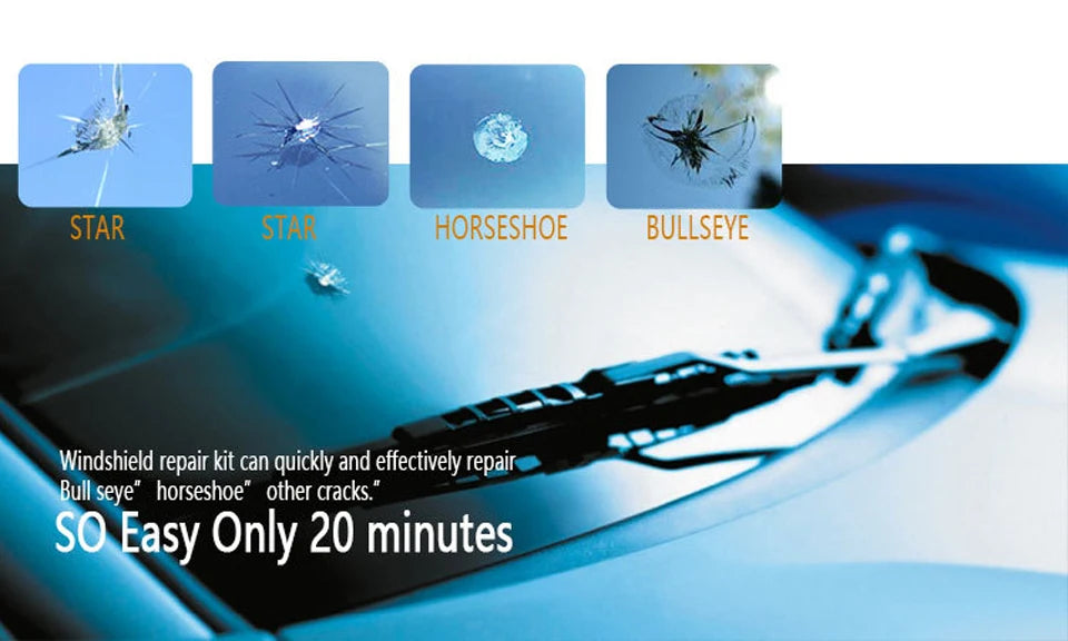 Car Windshield Glass Repair Kit for Cracks and Chips