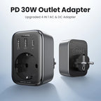 30W GaN Fast Charger with Built-in AC Wall Socket