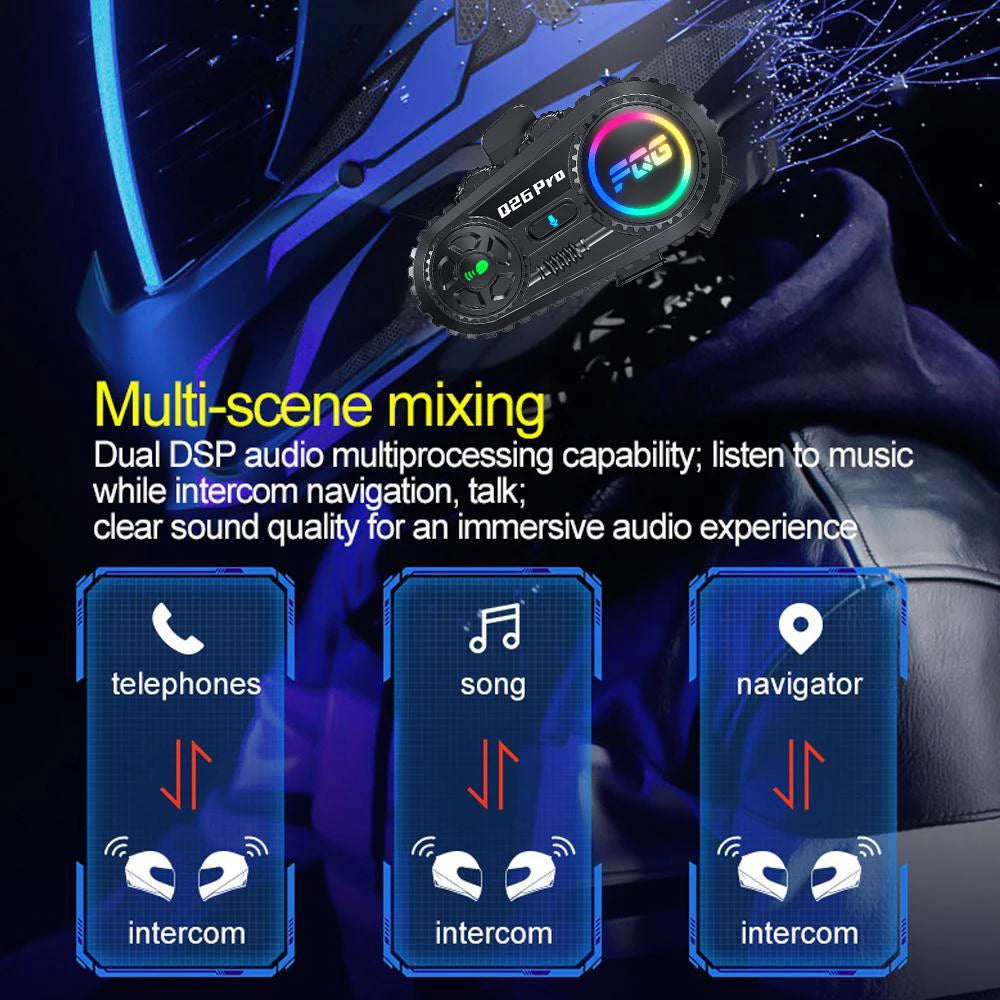 Bluetooth 6.0 Motorcycle Helmet Intercom Headset - 3