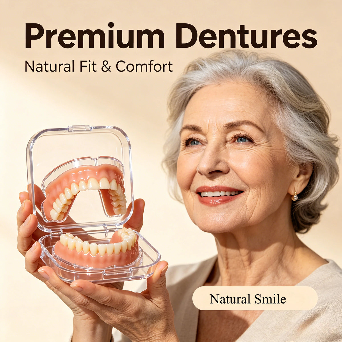 Flexible Silicone Denture Set for Natural Smile