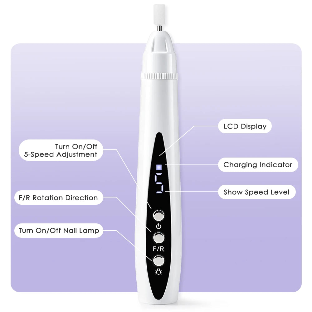 2-in-1 Cordless Electric Nail Drill and UV Curing Lamp - 17